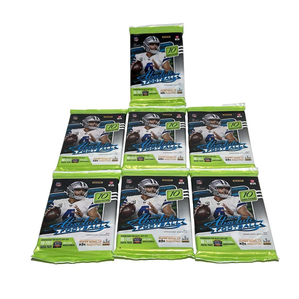 2020 Panini Absolute Football NFL Pack Lot (7) Gravity Feed – Factory Sealed